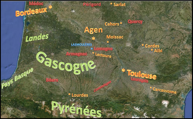 carte du sud ouest de la france